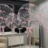 Set de 92 bucăți de baloane Bobball transparente combinate cu fundite roz pentru zile de naștere, Ziua Îndrăgostiților, nunți, petreceri și decorațiuni