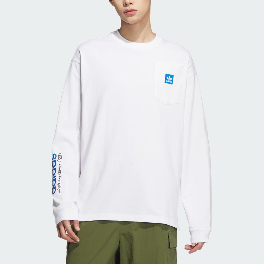 ◆adidas◆ City Skate Long Sleeve Tee White JC6833 Adidas Originals City Skate Long Sleeve T-Shirt Men Tops