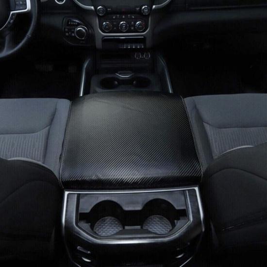 For -2024 Dodge RAM 1500 Carbon Center Console Armrest PU Leather Pad Cover