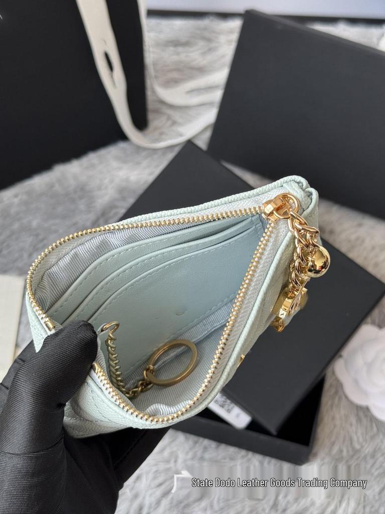 Trendige Echtleder-Kartenhalter-Geldbörse mit Rautenmuster