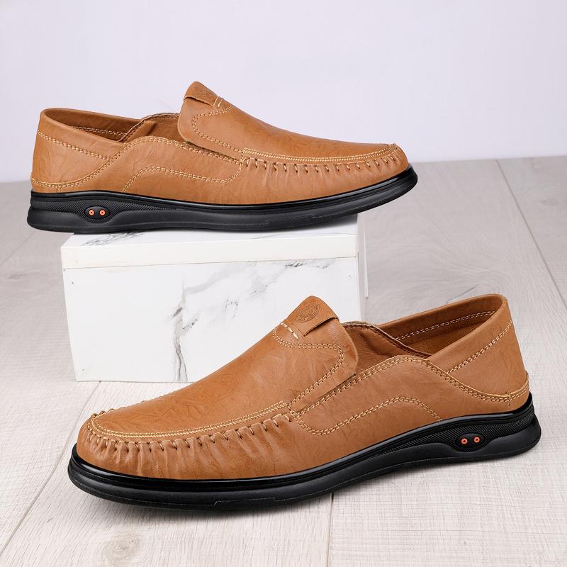

Мужская модная кожаная обувь, мокасины ручной работы, повседневные туфли на плоской подошве, удобные туфли на мягкой подошве в деловом стиле, формальные туфли 44 коричневый/жёлтый
