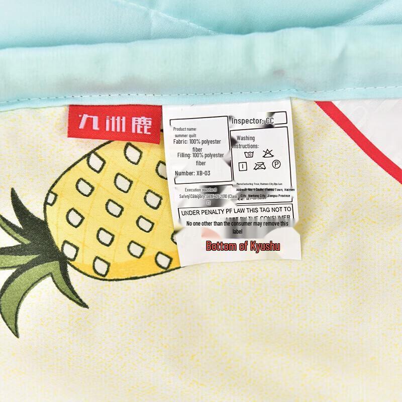 Pineapple Cartoon Washable Summer Quilt
