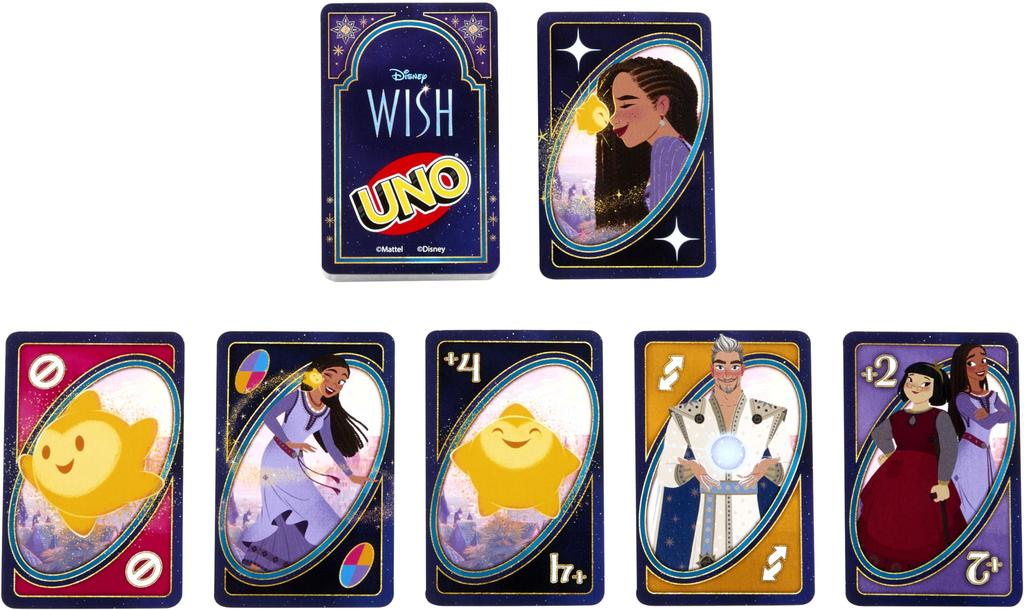 Mattel Games UNO Disney Wish Card Game – Kids & Adults Family Night, Movie Characters with Special Rules, 2–10 Players