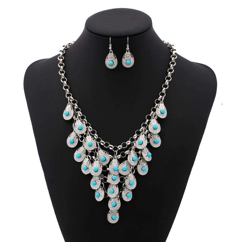 Ethnic Style Multi Layer Design Simulation Gemstone Decoration Women Necklace For Daily Use