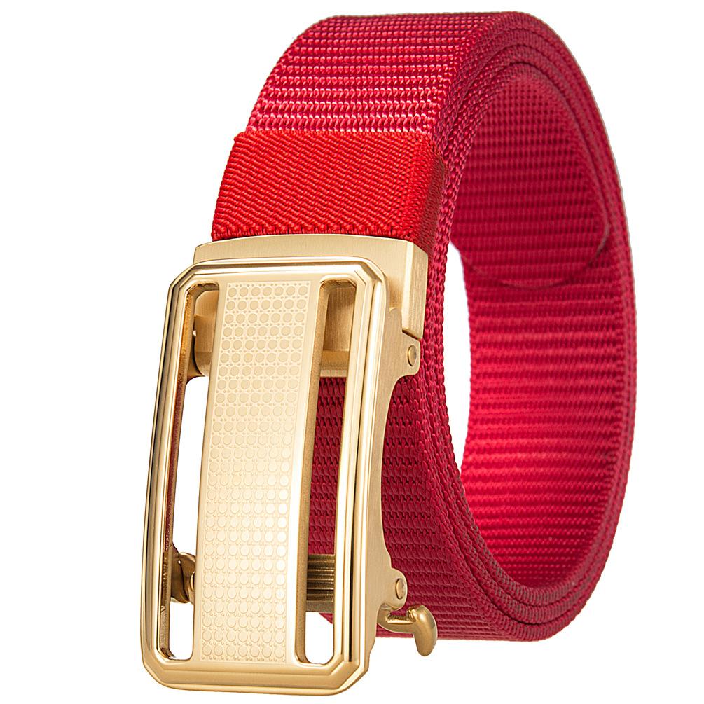 1Pcs Fashion Nylon Braided Belt Men, Button Head Front Switch Toothless Stainless Steel Buckle 3.5Cmly36-61931-3