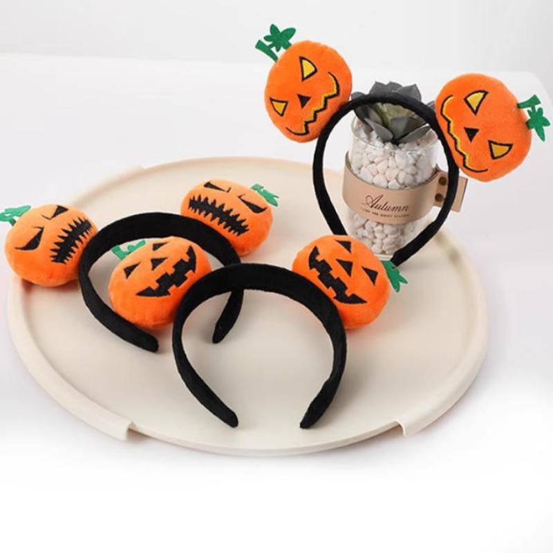 Bandeau Citrouille d'Halloween Accessoire de Costume Festif Mignonne Poupée Cartoon Bandeau pour Cheveux Style Sombre Tendance Personnalité Couvre-chef Unisexe