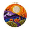 Halloween Needle Felting Kit Beginner Felt Craft Set DIY Felt Painting with Faux Wool Needle Frame Stamped Fabric for Adults Handcraft Lovers