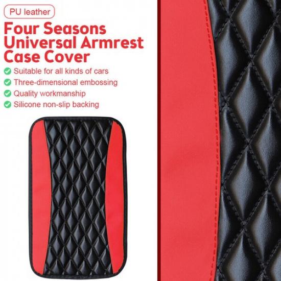 Universal PU Leather Car Armrest Cushion Cover Center Console Box Pad Protector