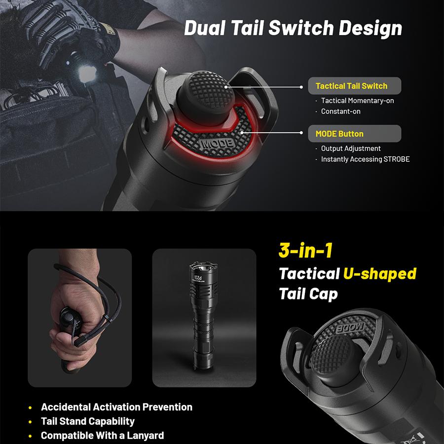 NITECORE P23i Linterna recargable LED USB-C de 3000 lúmenes Batería de 5000 mAh