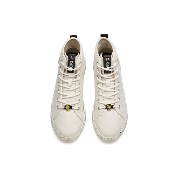 SNOOPY x Anta Snoopy Canvas High top Skateboard Shoes Women's White Black 922138604-3