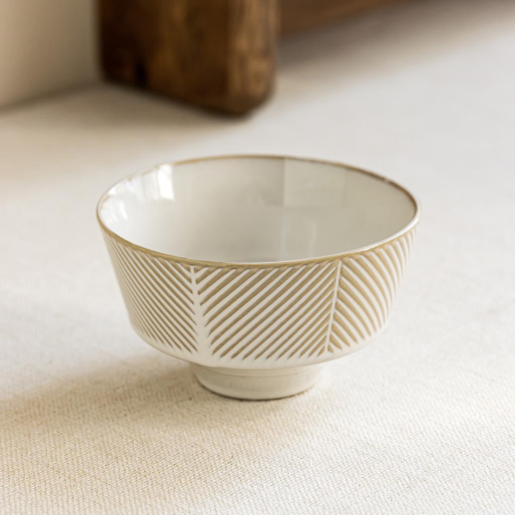 Japanese Rice Bowl Phnom Penh Line Bowl Simple Household Ceramic Bowl Bowl Tall Bowl Round Salad Bowl Tableware