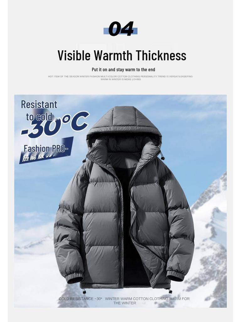 Mr. Cotton Men's Hooded Down Jacket - Thick White Duck Down for Warmth & Cold Protection in Winter