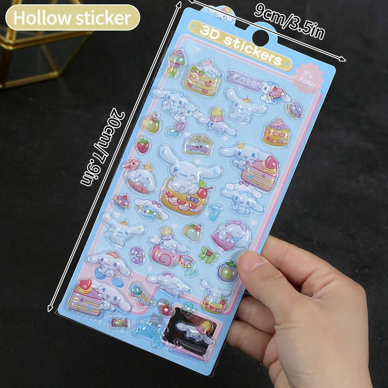 

3D Cartoon Hello Kitty Relief Stickers Sanrio Kuromi Melody Aesthetic Sticker Students Stationery Party Favor Bonbon Drop Seal