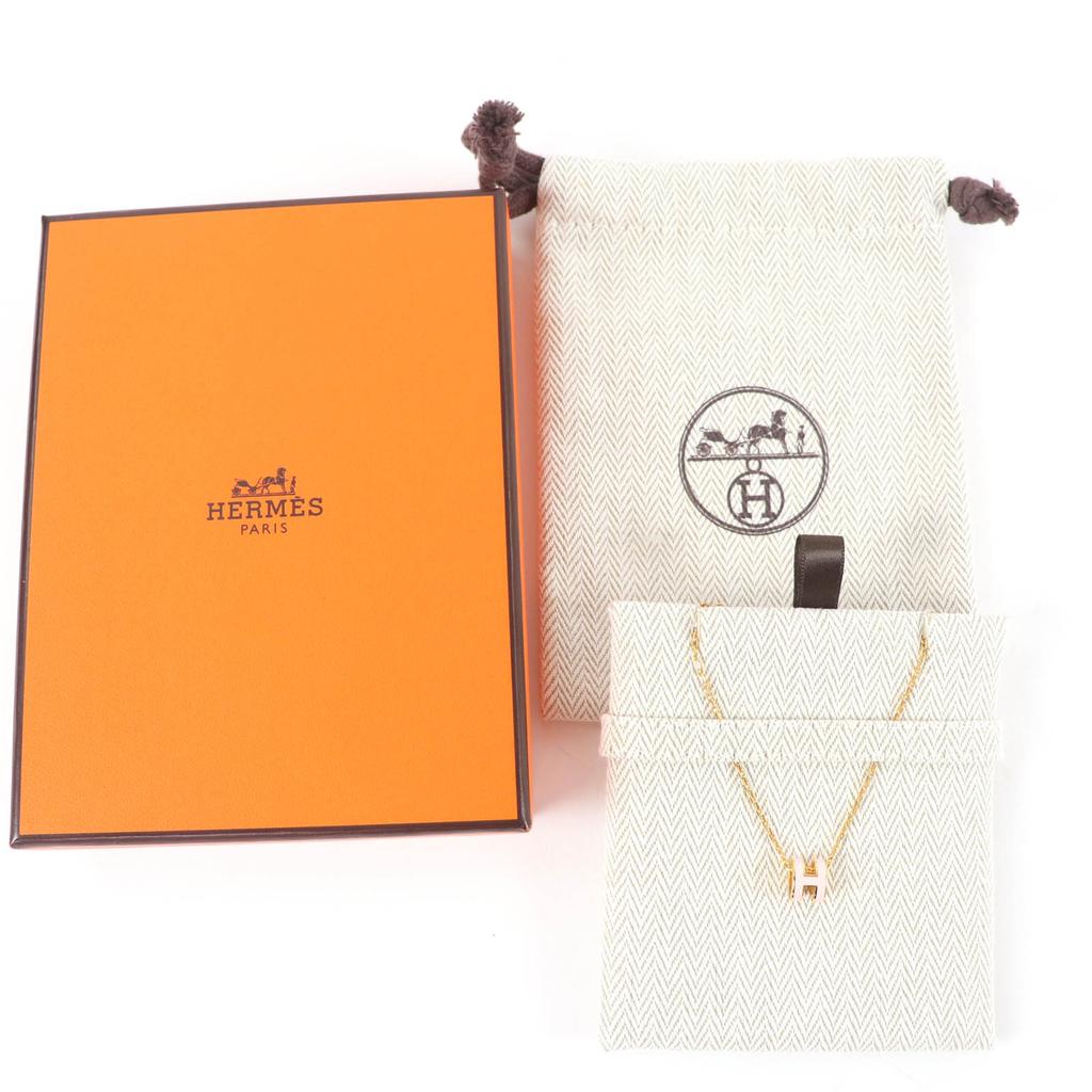 Excellent HERMES Necklace Mini Pop H Necklace Pink Women Used