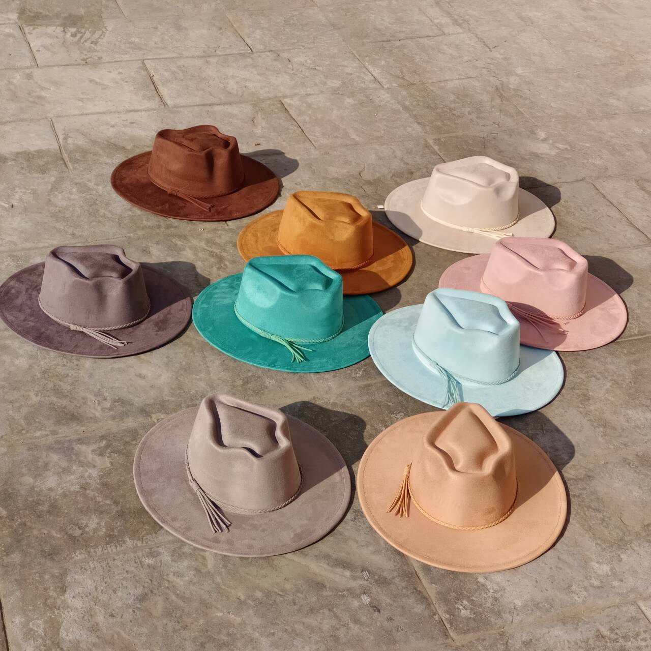 Freedom Outdoors Women's Vegan Suede Arrow-Shaped Cap Hat With Variousaccessoriesmen'sfedora Distressed Suede Hat Bohemianstylehat Men'sstraw Hat Cm