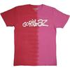 Camiseta Gorillaz 'Logo Pincel Duas Cores' Vermelho / Rosa - NOVA Camiseta Unisex