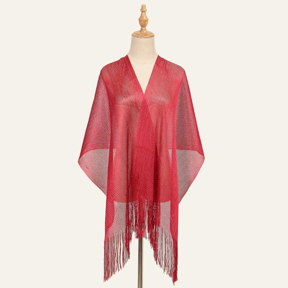 

Шарф с кисточками, солнцезащитный свадебный шарф, летние пляжные шарфы для женщин красный