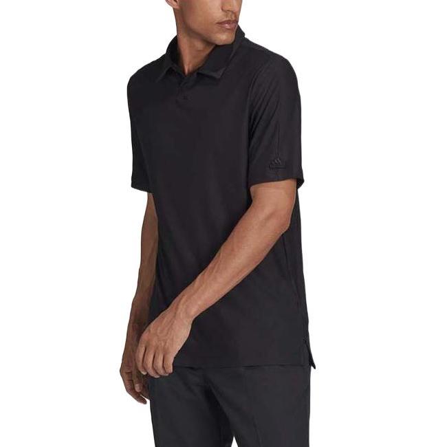 Adidas Polo Shirts Men's Black Crew Neck Moderate Straight Fit GS4865