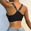 Fashion Tank Tops Sports Underwear Women Yoga Fitness Seamless Crop Top Wide Letter Straps Comfortable Workout Activewear