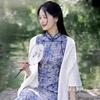 2026 Women's Off-White Knit Qipao Shawl with Tassels - Versatile Summer Cape for Skirts