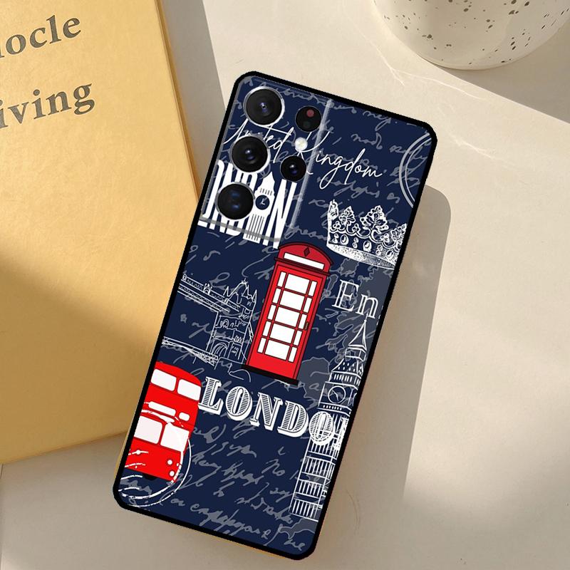 London Bus England Big Ben Phone Case For Samsung Galaxy S25 Ultra S20 S21 S22 S23 S24 S9 S10 Plus S25 FE Cover Shell