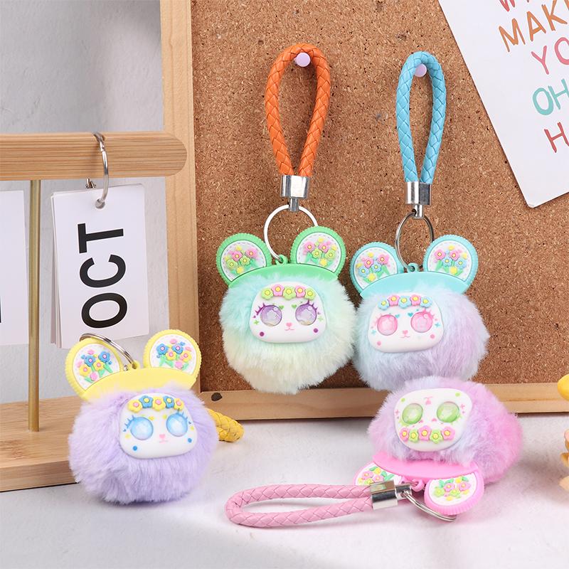 Cute Plush Doll Toy Pendant Cartoon Bear Keychain Kawaii Trendy Women Girls Bag Ornament Gifts Accessories