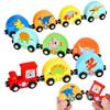 Magnetic Wooden Dinosaur Train Set Montessori Toys Montessori Preschool Educational Learning Toy Number Train Toys for Toddlers