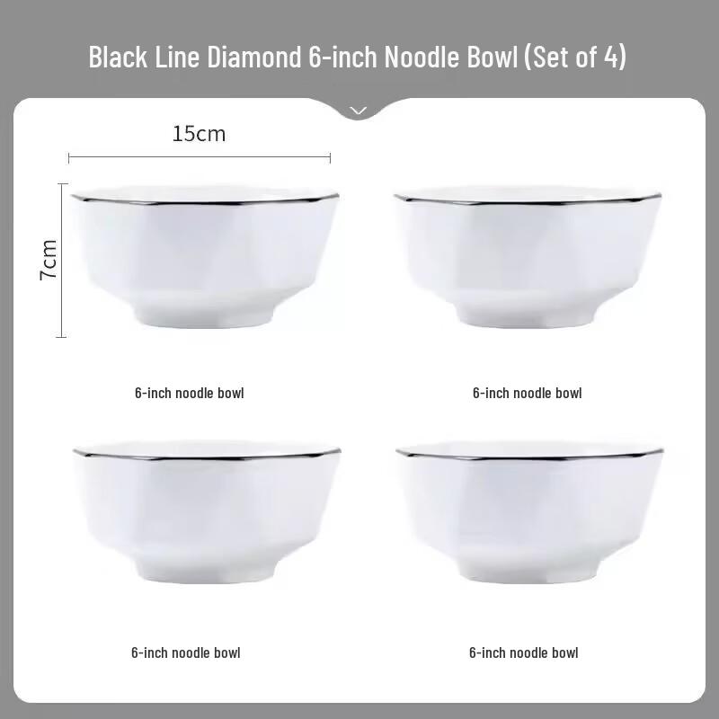 ZISIZ Cartoon Ceramic Small Rice Bowls (Set of 4)