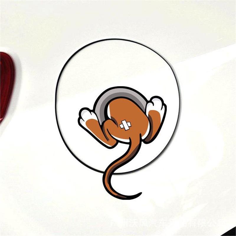 Funny Reflective 3D Mouse Tail Car and Fuel Cap Sticker