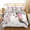 Cartoon Girly Butterfly Duvet Cover Lovely Pink Flower Fairy with Wings Romantic for Children Women Gifts for Bedroom Decoration