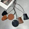 Stylish Leather Glasses Storage Bag Pendant Necklace Keychain Hanging Accessory Elegant Bags with Protective Flap