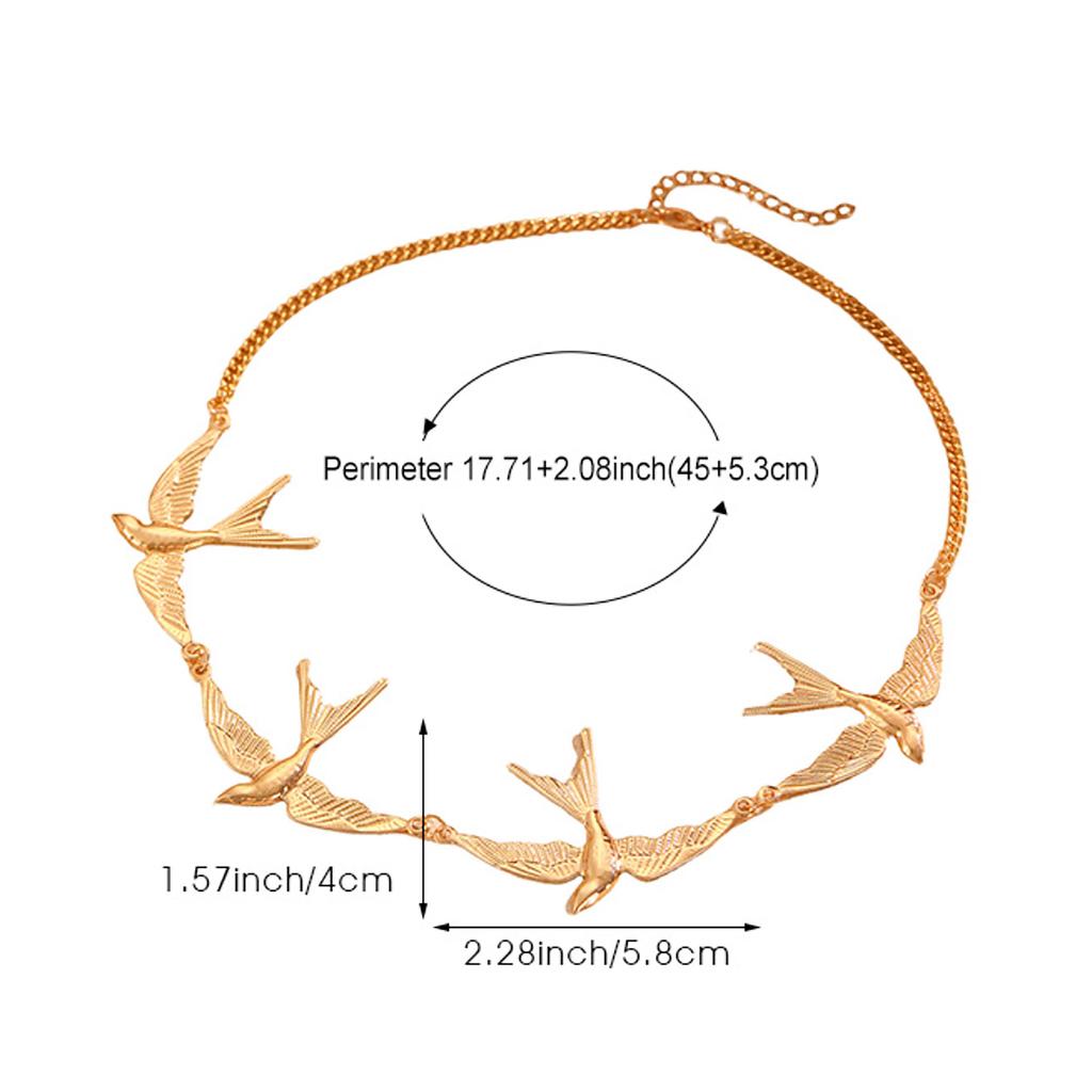 Simple Elegant Temperament Swallow Flock Flying Birds Necklace Pendant Clavicle Chain