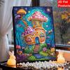 DIY Mushroom House Pearl Diamond Art Kits Without Frame 30x40cm Gem Art Diamond Painting Kits for Adults/Beginners Gift Idea Home Wall Decor
