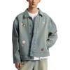 Adidas Originals Denim Jacket Valentines Day Edition Striped Collar Sports Casual Long Sleeve Denim Jacket Men jackets KT6363