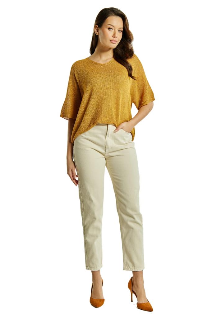 Women' Summer Blouse Estera, One Size, Cameo, Honey