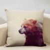 Animal Portrait Bear Lion Tiger Deer Cushion Cover Home Decoration Linen Pillow Cover 45x45cm Sofa Pillow Case Children's Gift