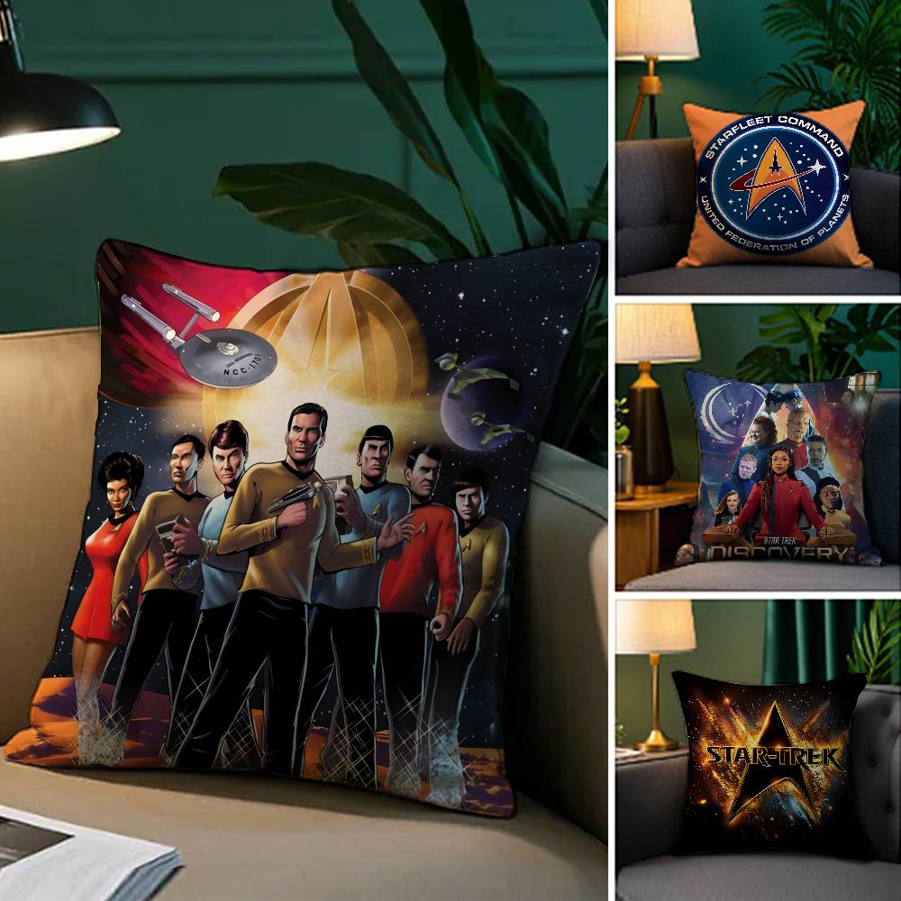Fiction Entertainment Film S-Star Trek-MT Pillow Case Comfort Sofa Bed Silky Elegant Invisible Zipper Decorative Cushion Cover