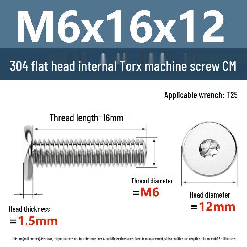 Yigu 304 Stainless Steel Thin Flat Head Torx Screw M2-M8 for Computer Machines