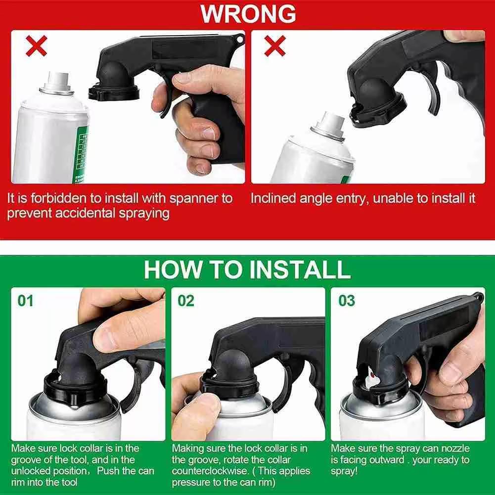 Universal Spray Can Handle Spray Gun Car Spray Adaptor Paint Gun Handle Care Aerosol Maintenance Repair Tool Car Accessories