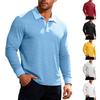 Men's -color Casual Sporty Lapel Long-sleeved T-shirt Top
