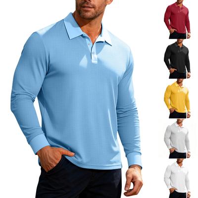 Men's -color Casual Sporty Lapel Long-sleeved T-shirt Top