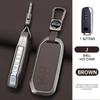Metal+leather Key Shell Fob Holder for Kia Sorento MQ4 2020 2021 2022 EV6 K8 V6 7 Buttons Car Remote Key Case Cover Protector
