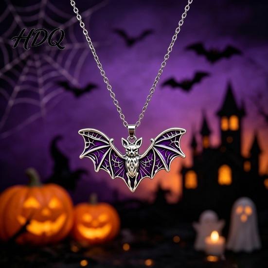Unique Dark Aesthetic Jewelry Gothic Bat Halloween Accessory Vintage Punk Necklace Viking Durable Vampire Style Accessories Dangle Drop Earrings for