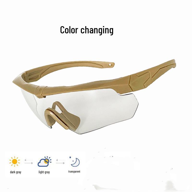 In-Stock Black CS Tactical Polarized Anti-UV Shooting Goggles - Windproof, Sandproof Outdoor Sunglasses.