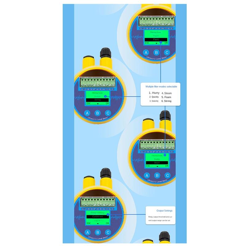 A25F-Ultrasonic Level Sensor Transmitter 4-20Ma Integrated Ultrasonic Water Level Meter Olive Oil Rs485 Relay