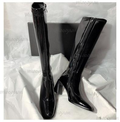 Elegante High Heels Damen Lange Stiefel Leder Spitze Mode Schuhe 2026 Herbst Trend Design Knielange Stiefel Botas De Mujer