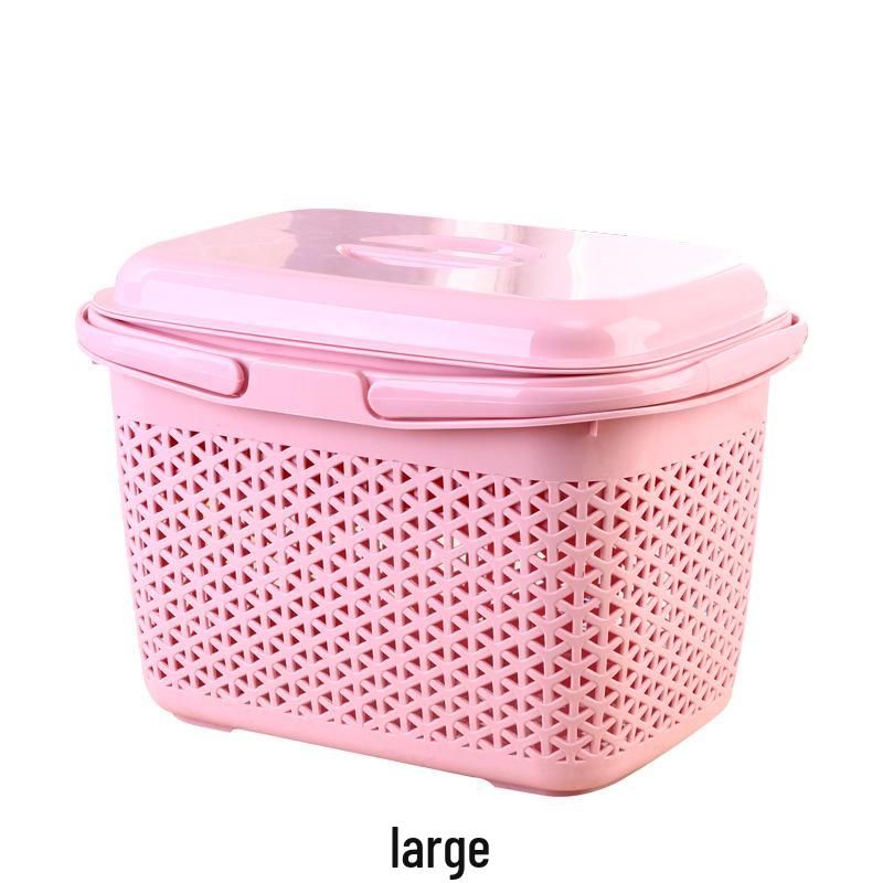 Dual-Layer Large Capacity Handheld Basket for Kitchen and Supermarket Use