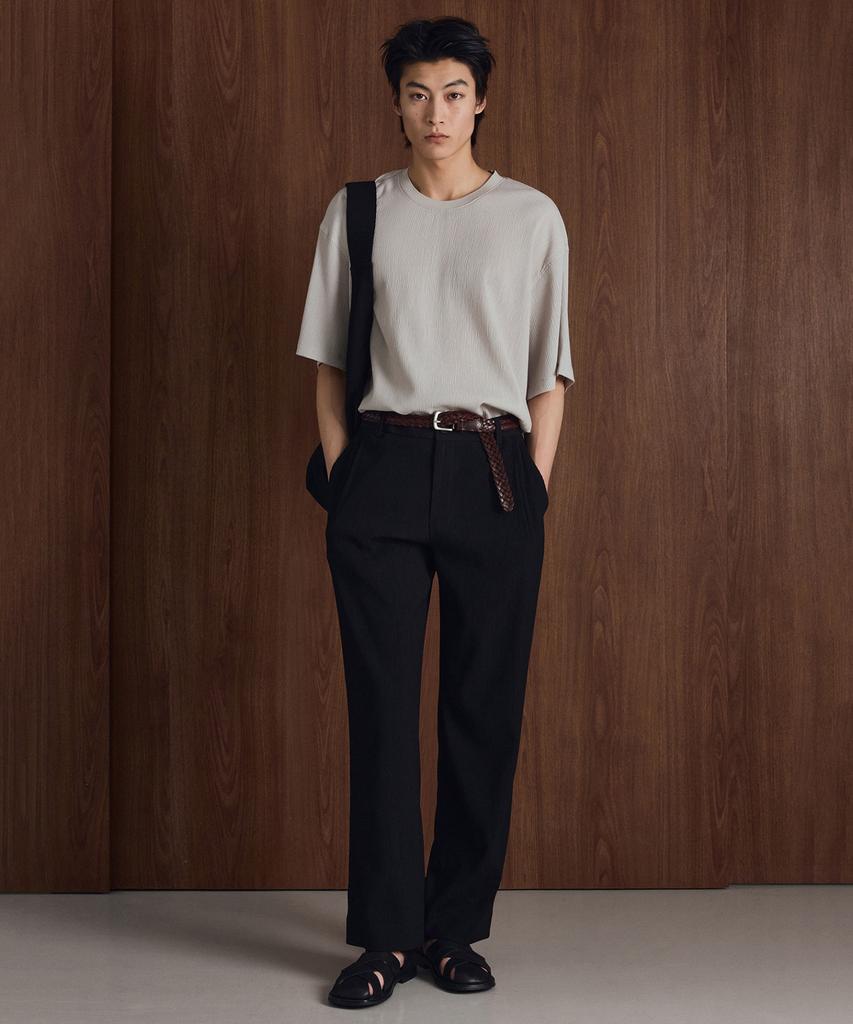 Tngt [Set] Kinoshita Seersucker Jacket & Tapered Pants (Black) 0Tpa6E206Bk