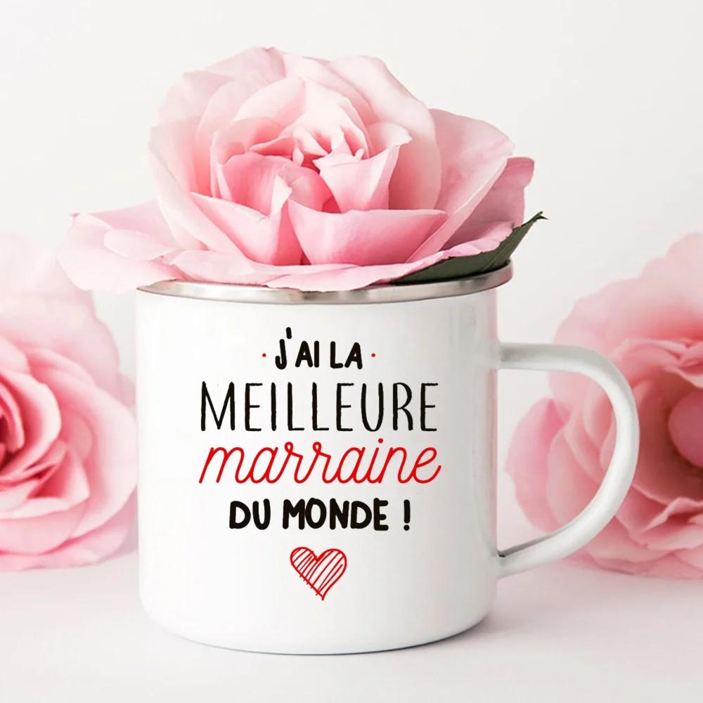 Καλύτερη Νονά Εκτύπωση Κούπες Δημιουργικές Κούπες Καφέ Ποτά Κούπα Νερού Γάλα Κούπα Σμάλτου Ρετρό Σπίτι Χειρολαβή Ποτήρια Δώρα για Νονές