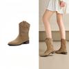 Retro Støvletter Tykke Hæler Slankende Spisse Ankelstøvletter Damesko for Høst og Vinter